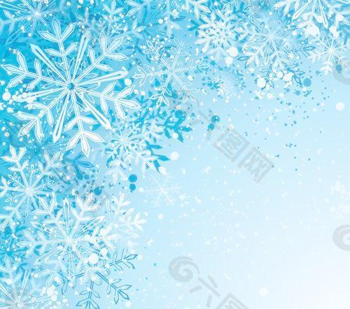 冬天的雪花背景艺术设计矢量图05