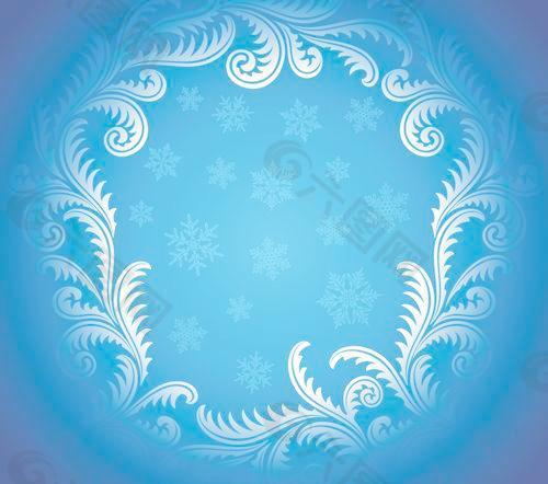 冬天的雪花背景艺术设计矢量图02