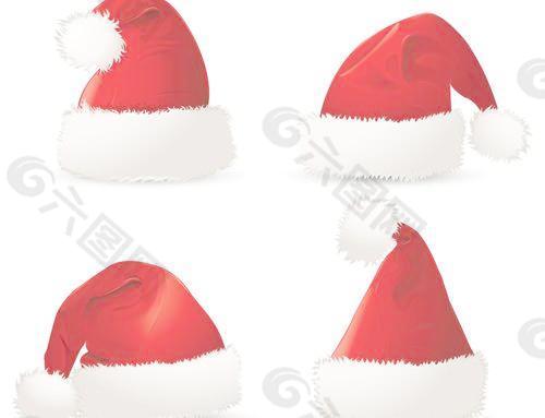 不同的圣诞帽的设计元素矢量集09