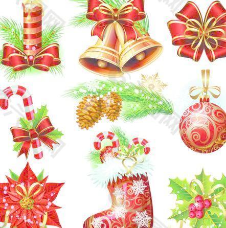 套老式2013圣诞和新年装饰品插画矢量02