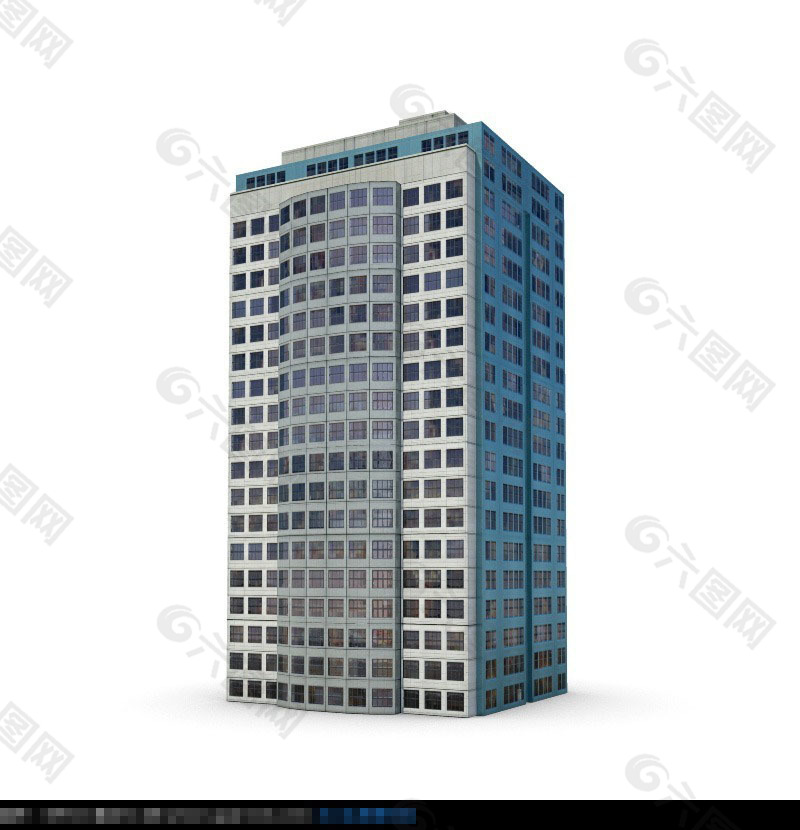 办公大楼max立体建筑模型