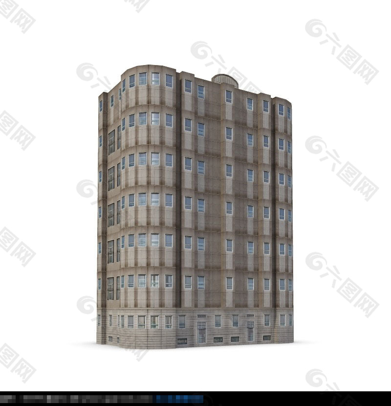 商务中心max立体建筑模型