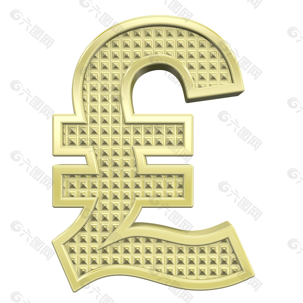 英镑的符号从滚花金字母集