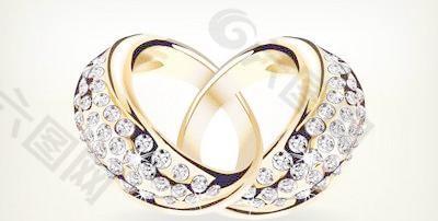 黄金结婚戒指矢量