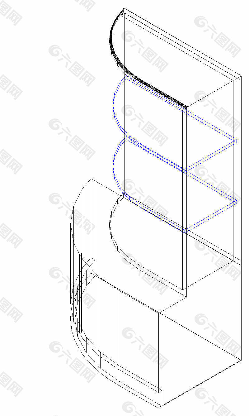 四层圆弧角柜