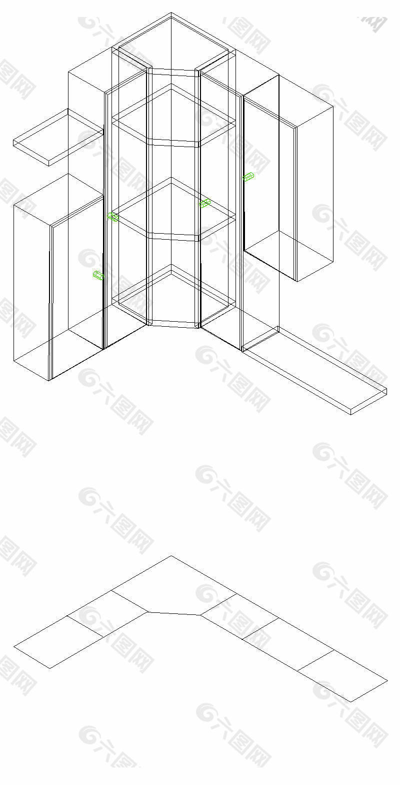 直角组合吊柜