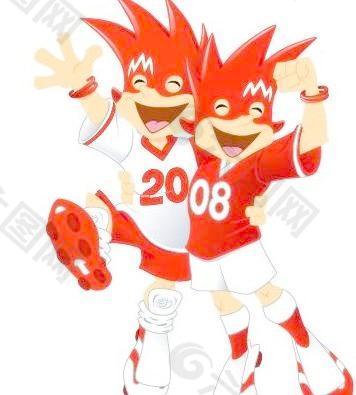 2008欧洲杯(euro 2008)吉祥物矢量素材 下载