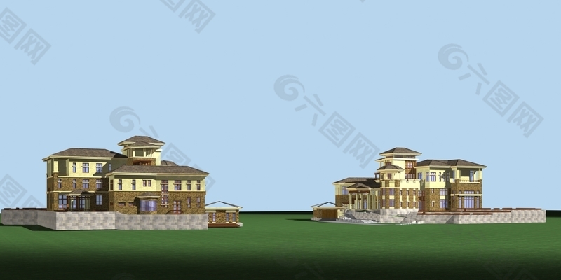 独栋别墅建筑模型