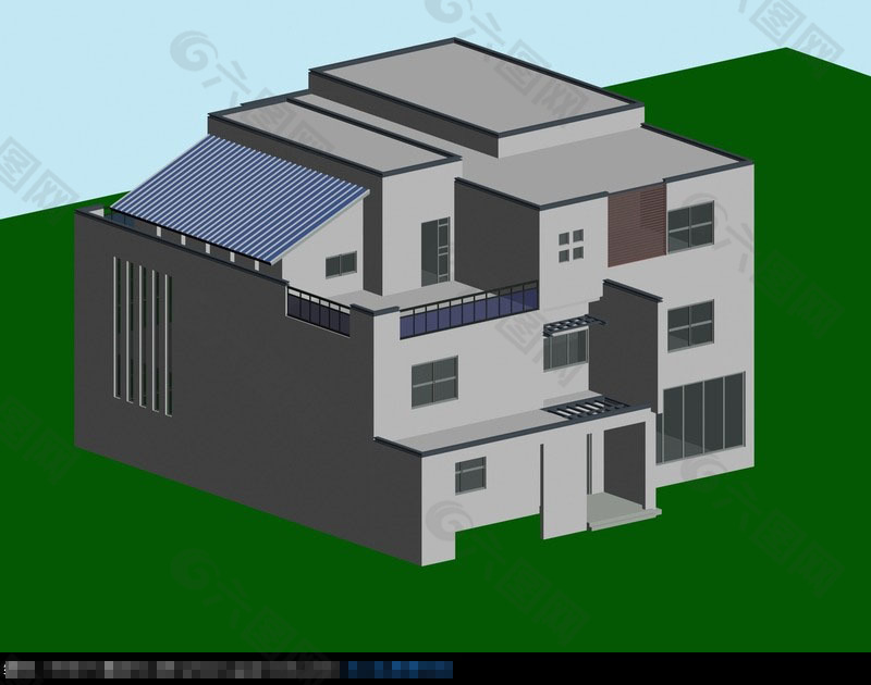 3d別墅建築模型素材