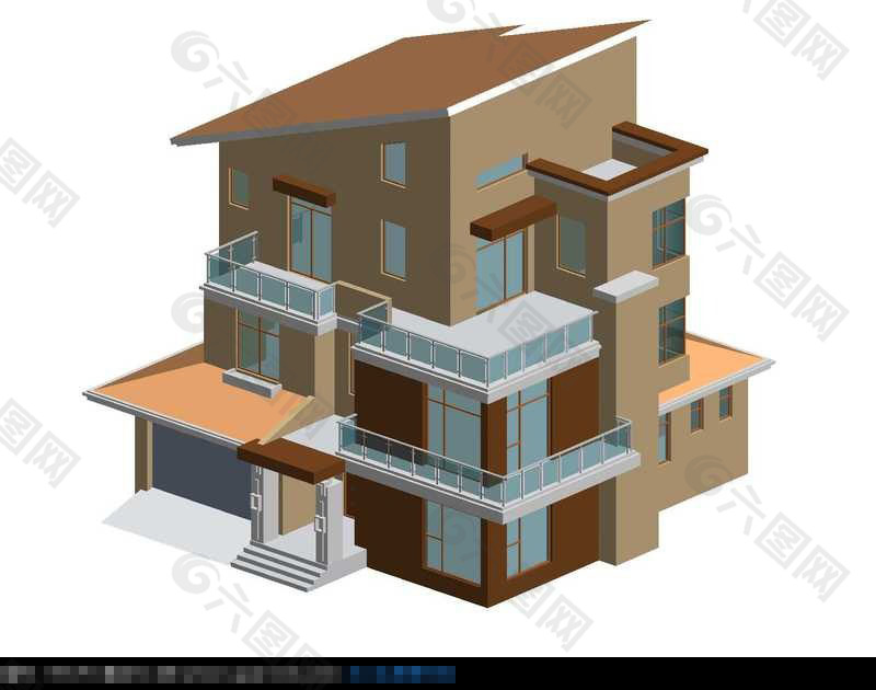 3d别墅独栋建筑模型