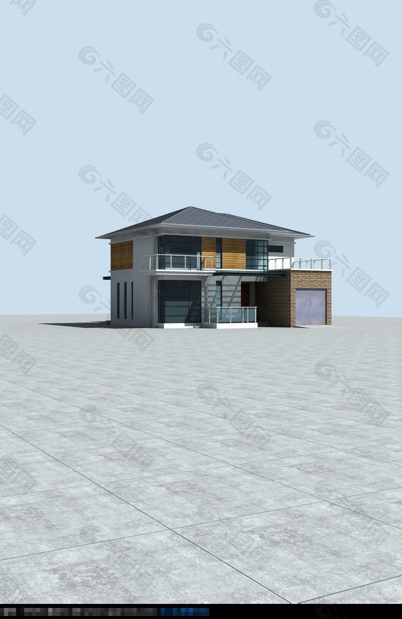 3d独栋别墅建筑模型素材