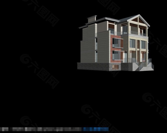 独栋别墅建筑模型