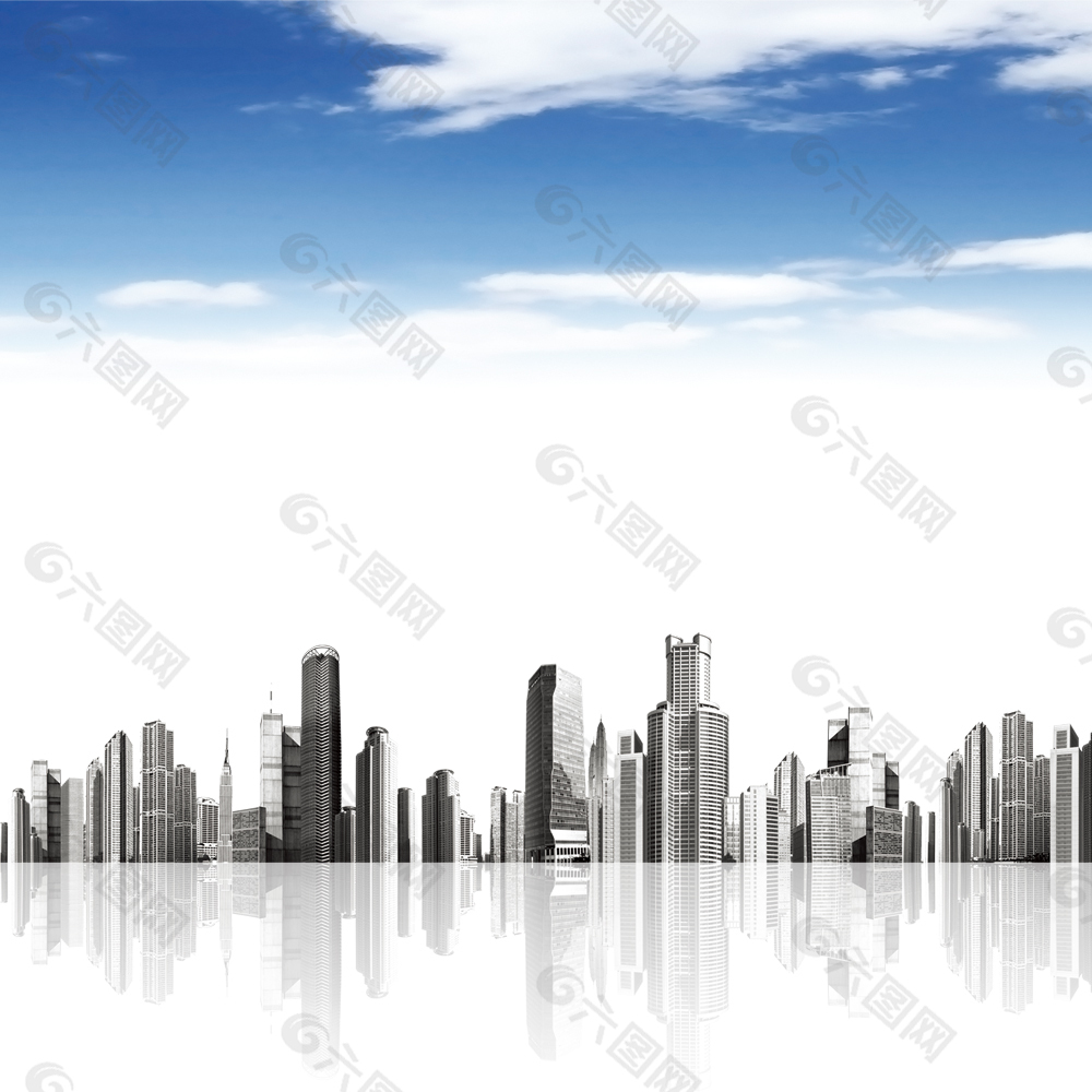 城市结构蓝天设计云彩