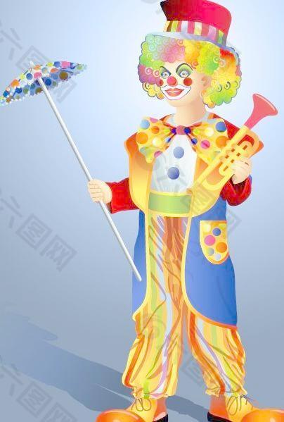 小丑插画矢量素材03