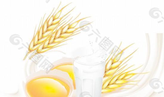 鲜奶麦穗 食品 包装 PSD分层素材 下载
