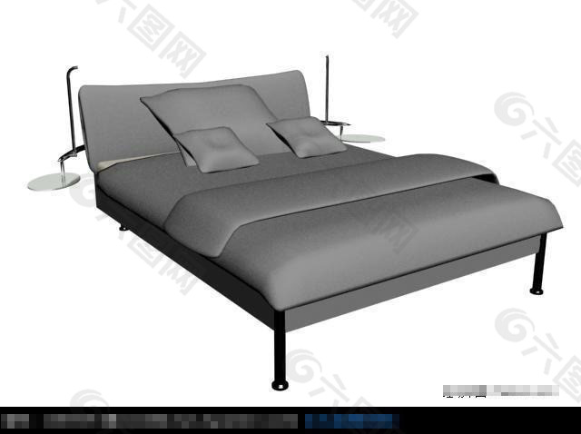 3d简洁床模型