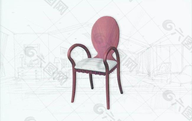 国际主义家具椅子0013D模型
