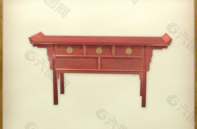 中国古典家具条案0243D模型
