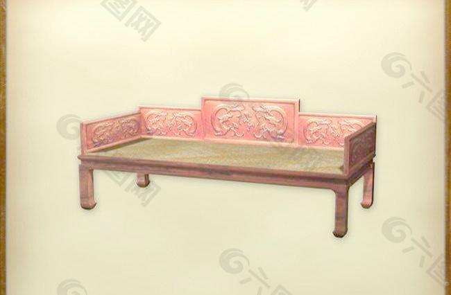 中国古典家具床榻0043D模型