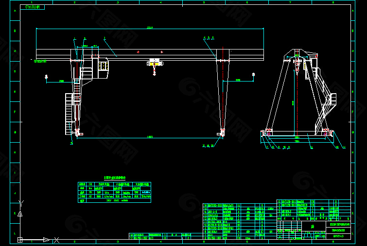 10吨14米门吊总图