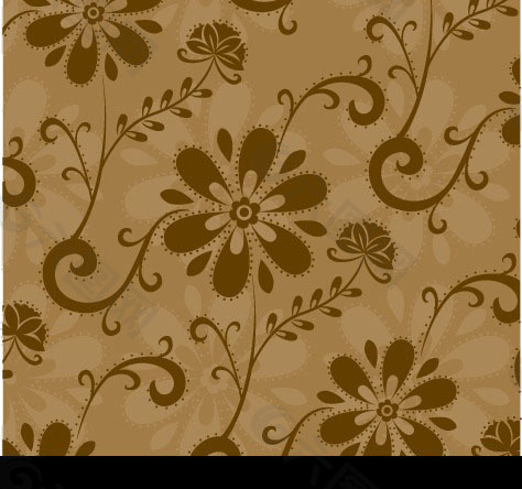 褐色花纹印花图案