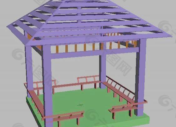 3DMAX建筑模型库之方亭子