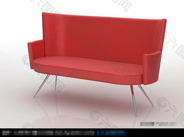红色沙发模型