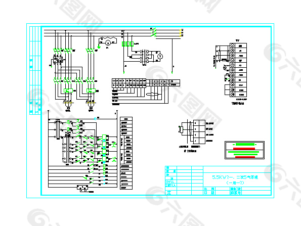 5.5KW变频泵一、二次电气原理图