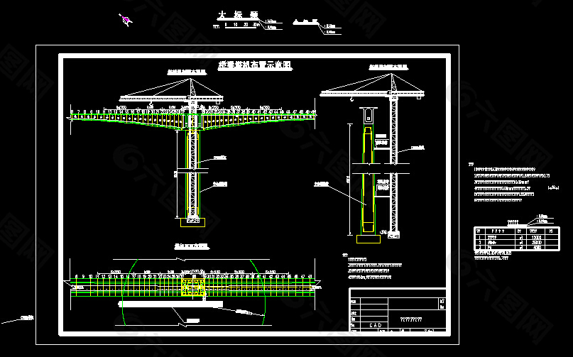 桥梁塔机 布置示意图