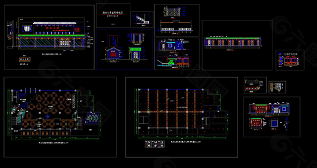 餐厅连锁店cad设计图