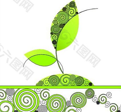 绿色植物插图