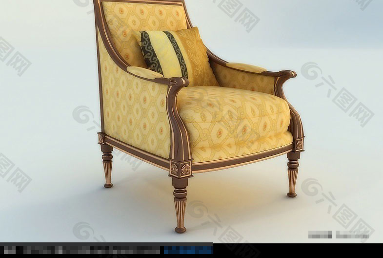 3D精美欧式软椅模型
