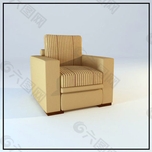 3D精美单人沙发模型