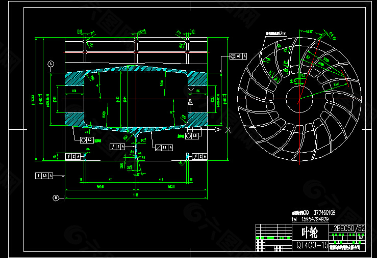 2BEC真空泵叶轮图纸