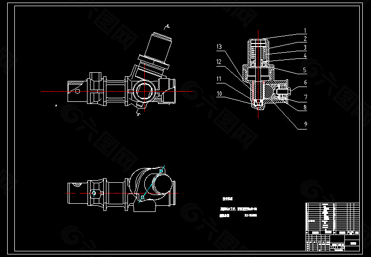 齿轮齿条式转向器 CAD图纸下载