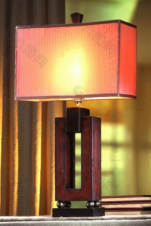中式红木台灯