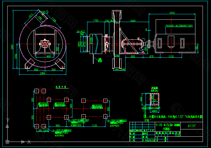 19 №15.5D一次离心风机安装总图