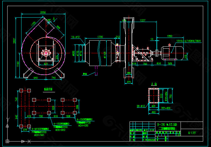 9-26 №12.5D 二次风机安装总图