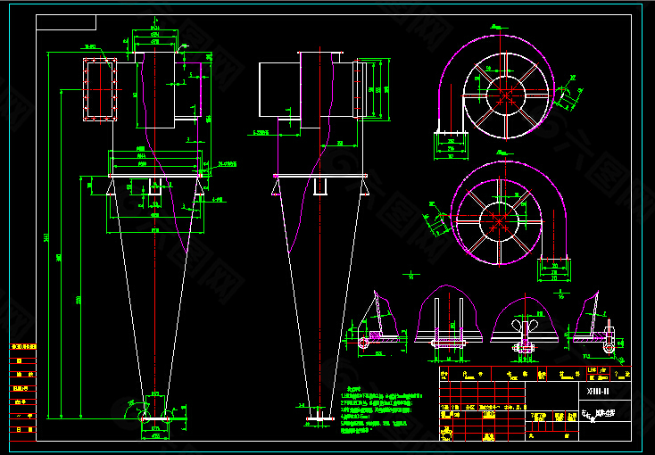 XF800旋风除尘器装配图