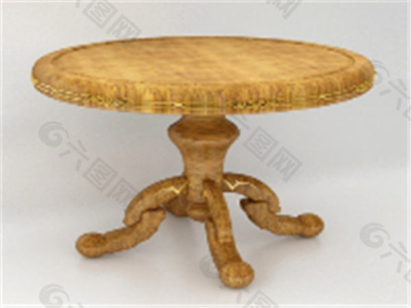 木制圆桌装饰模型