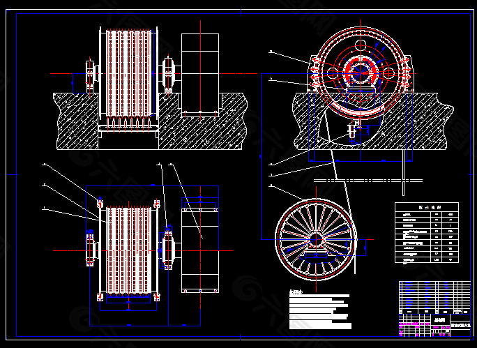 摩擦式提升机总图 CAD图纸