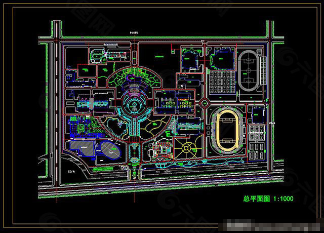 高校cad规划图