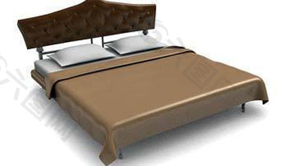 精致双人床3d模型