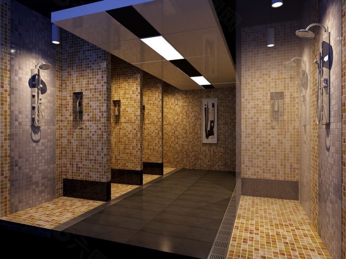 公共淋浴室装修效果图图片