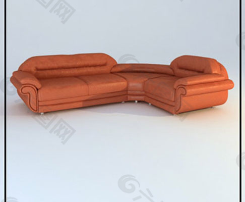 3D高档L型沙发模型