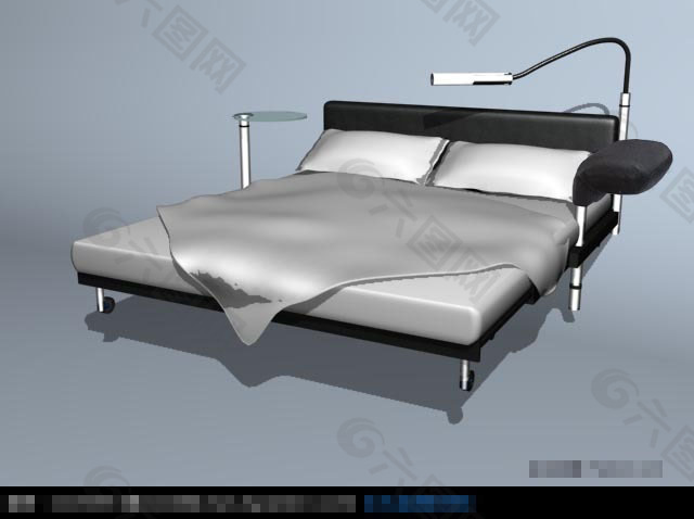 3D时尚现代床模型