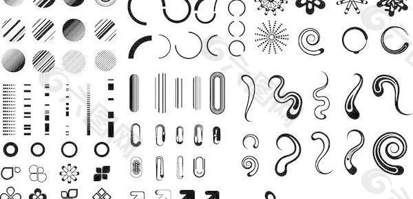 黑与白3的设计元素矢量素材简单图形系列