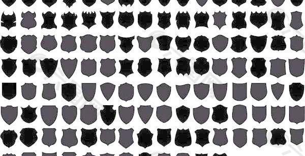 黑色和白色的设计元素系列矢量素材14盾