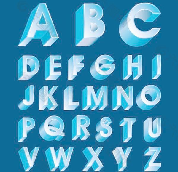 矢量素材三维字母设计07系列矢量素材