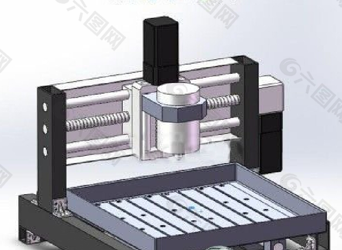 三轴联动数控雕刻机3D模型